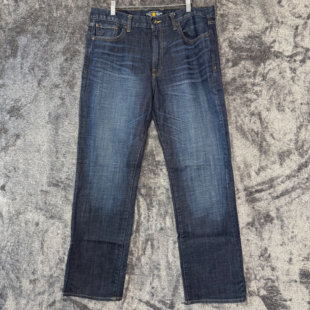 Lucky Brand 361 Vintage Straight Jeans Mens 36x32 Dark Wash Denim